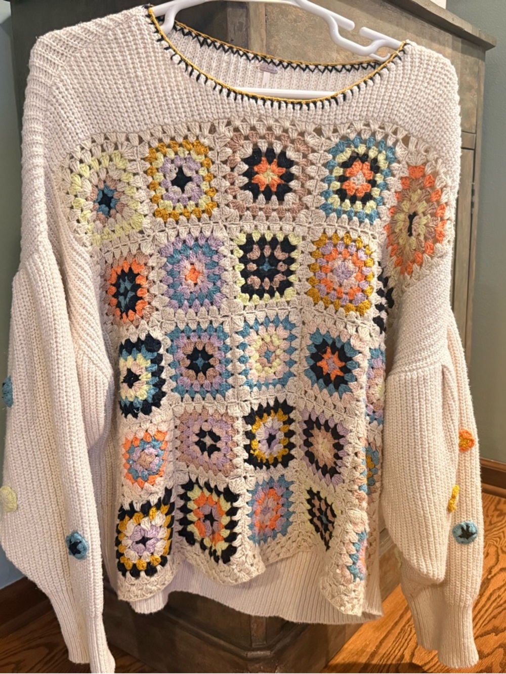 Free People Dahila Crochet Sweater Pullover - Picture 8 of 9